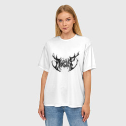 Женская футболка oversize 3D Dxnkwer Белые с черным логотипом - фото 2
