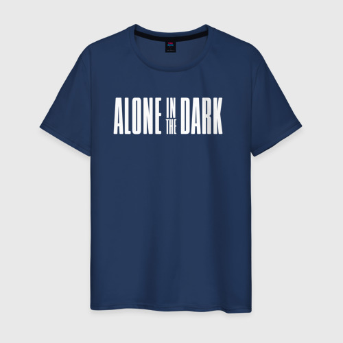 Мужская футболка из хлопка с принтом Alone in the dark logo, вид спереди №1