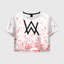 Женская футболка Crop-top 3D Alan Walker брызги