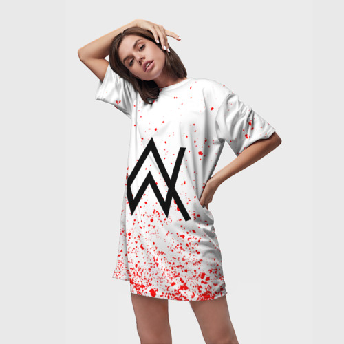Платье-футболка 3D Alan Walker брызги, цвет 3D печать - фото 3