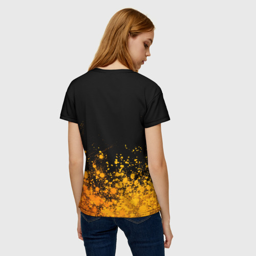 Женская футболка 3D Goblin Slayer - gold gradient: символ сверху, цвет 3D печать - фото 4