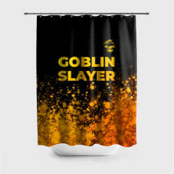 Штора 3D для ванной Goblin Slayer - gold gradient: символ сверху