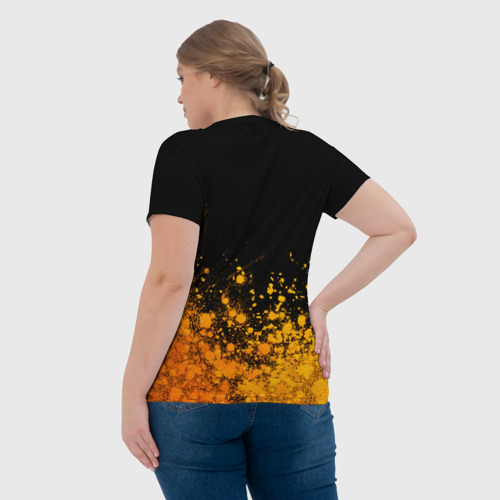 Женская футболка 3D Goblin Slayer - gold gradient: символ сверху, цвет 3D печать - фото 7