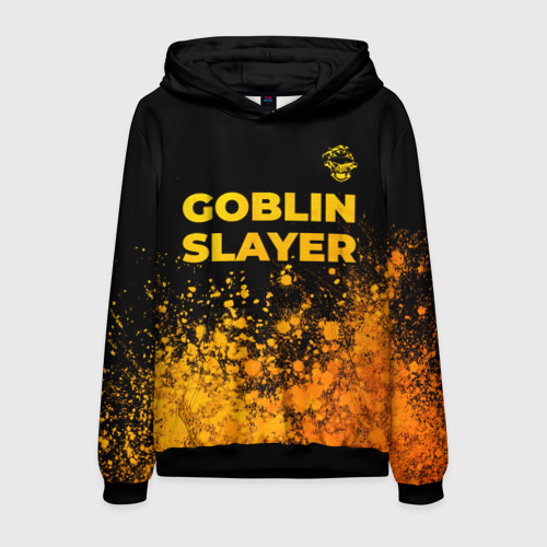 Мужская толстовка 3D Goblin Slayer - gold gradient: символ сверху, цвет черный