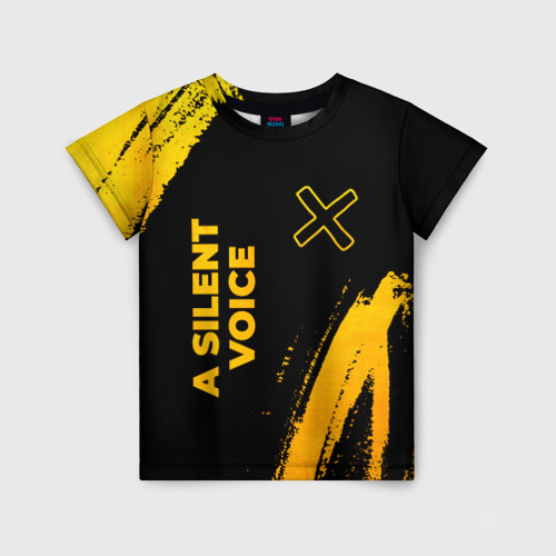 Детская футболка 3D A Silent Voice - gold gradient: надпись, символ, цвет 3D печать