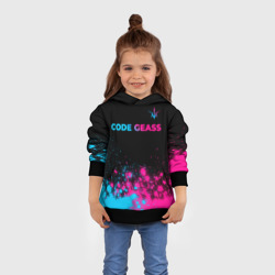 Толстовка с принтом Code Geass - neon gradient: символ сверху для ребенка, вид на модели спереди №3. Цвет основы: черный