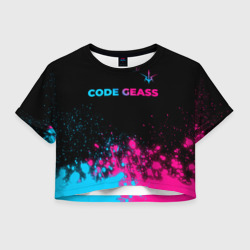 Женская футболка Crop-top 3D Code Geass - neon gradient: символ сверху