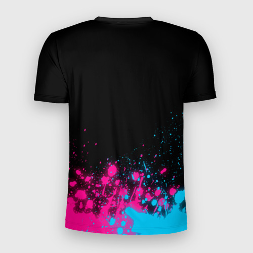 Мужская футболка 3D Slim Code Geass - neon gradient: символ сверху, цвет 3D печать - фото 2