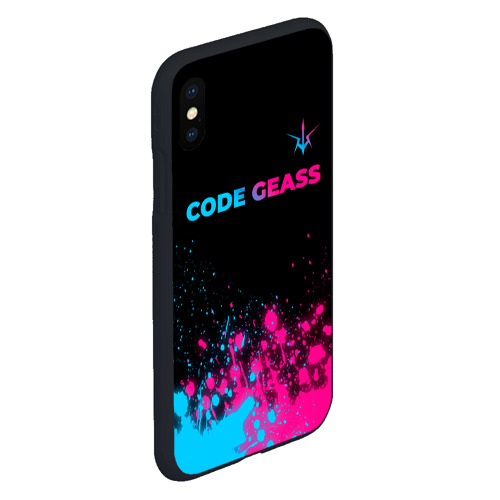 Чехол для iPhone XS Max матовый Code Geass - neon gradient: символ сверху - фото 3