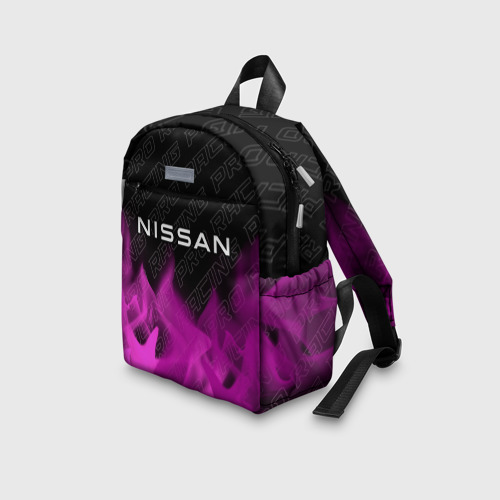 Детский рюкзак 3D с принтом Nissan pro racing: символ сверху, вид сбоку #3