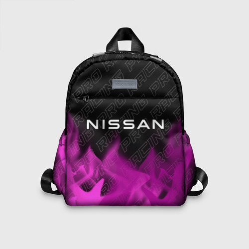 Детский рюкзак 3D с принтом Nissan pro racing: символ сверху, вид спереди #2