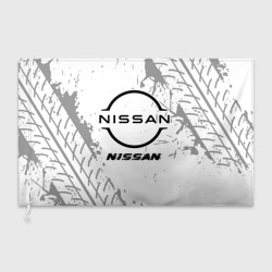 Флаг 3D Nissan Speed на светлом фоне со следами шин