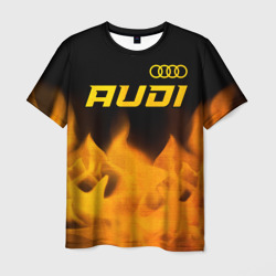 Мужская футболка 3D Audi - gold gradient: символ сверху