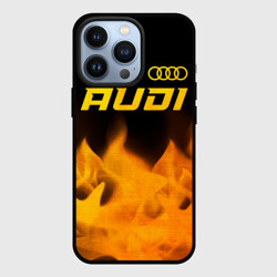 Чехол для iPhone 13 Pro Audi - gold gradient: символ сверху