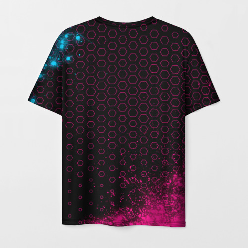 Мужская футболка 3D Ssangyong - neon gradient, цвет 3D печать - фото 2