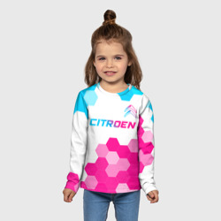 Детский лонгслив 3D Citroen neon gradient style: символ сверху - фото 2