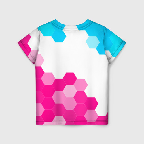 Детская футболка 3D Citroen neon gradient style: символ сверху, цвет 3D печать - фото 2