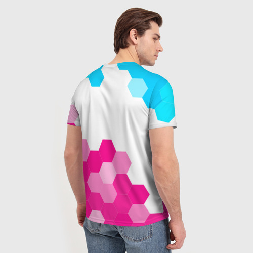 Мужская футболка 3D Citroen neon gradient style: символ сверху, цвет 3D печать - фото 4