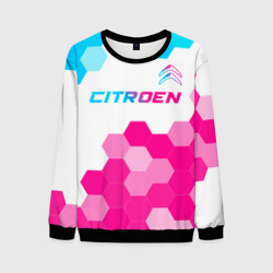 Мужской свитшот 3D Citroen neon gradient style: символ сверху