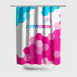 Штора 3D для ванной Citroen neon gradient style: символ сверху