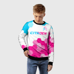 Детский свитшот 3D Citroen neon gradient style: символ сверху - фото 2