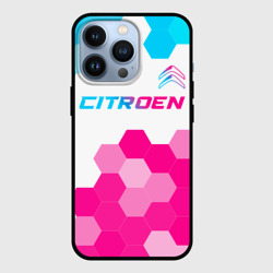 Чехол для iPhone 13 Pro Citroen neon gradient style: символ сверху