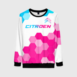 Женский свитшот 3D Citroen neon gradient style: символ сверху