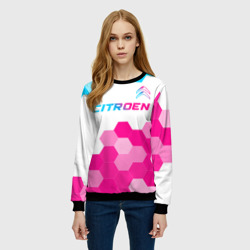 Женский свитшот 3D Citroen neon gradient style: символ сверху - фото 2