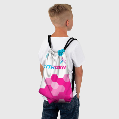 Рюкзак-мешок 3D Citroen neon gradient style: символ сверху - фото 4