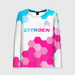 Женский лонгслив 3D Citroen neon gradient style: символ сверху