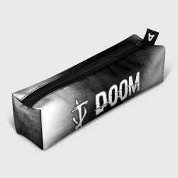 Doom glitch на темном фоне: надпись и символ – Пенал школьный с принтом купить