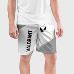 Мужские шорты спортивные Valorant glitch на светлом фоне: надпись, символ - фото 2