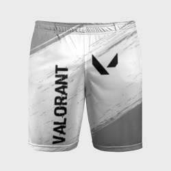 Мужские шорты спортивные Valorant glitch на светлом фоне: надпись, символ