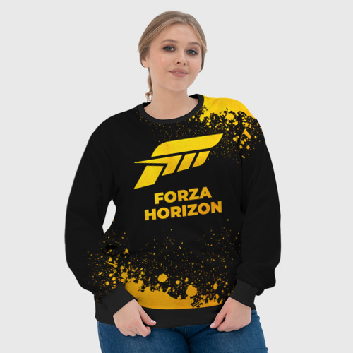 Женский свитшот 3D Forza Horizon - gold gradient, цвет 3D печать - фото 6