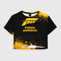 Женская футболка Crop-top 3D Forza Horizon - gold gradient