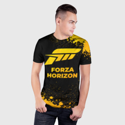Мужская футболка 3D Slim Forza Horizon - gold gradient - фото 2