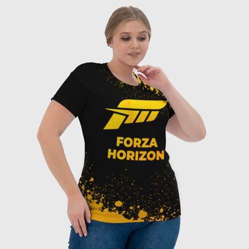 Женская футболка 3D Forza Horizon - gold gradient, цвет 3D печать - фото 6