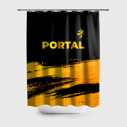 Штора 3D для ванной Portal - gold gradient: символ сверху