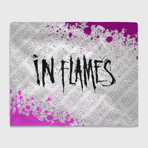 Плед 3D In Flames rock Legends: надпись и символ, цвет 3D (велсофт)