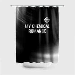 Штора 3D для ванной My Chemical Romance glitch на темном фоне: символ сверху