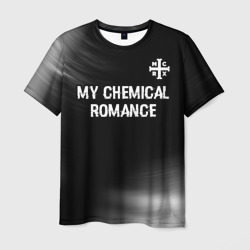 Мужская футболка 3D My Chemical Romance glitch на темном фоне: символ сверху