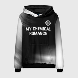 Мужская толстовка 3D My Chemical Romance glitch на темном фоне: символ сверху