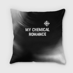 Подушка 3D My Chemical Romance glitch на темном фоне: символ сверху