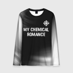 Мужской лонгслив 3D My Chemical Romance glitch на темном фоне: символ сверху