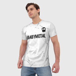 Мужская футболка 3D Babymetal glitch на светлом фоне: символ сверху - фото 2