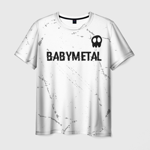 Мужская футболка с принтом Babymetal glitch на светлом фоне: символ сверху, вид спереди №1