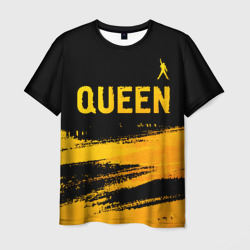 Мужская футболка 3D Queen - gold gradient: символ сверху