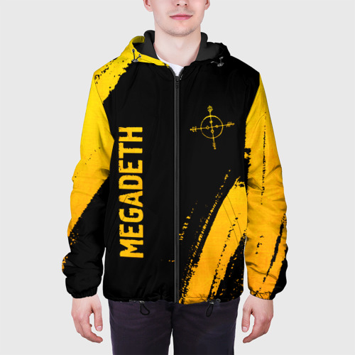 Мужская куртка 3D Megadeth - gold gradient: надпись, символ, цвет 3D печать - фото 4