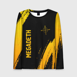 Женский лонгслив 3D Megadeth - gold gradient: надпись, символ