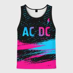 Мужская майка 3D AC DC - neon gradient: символ сверху